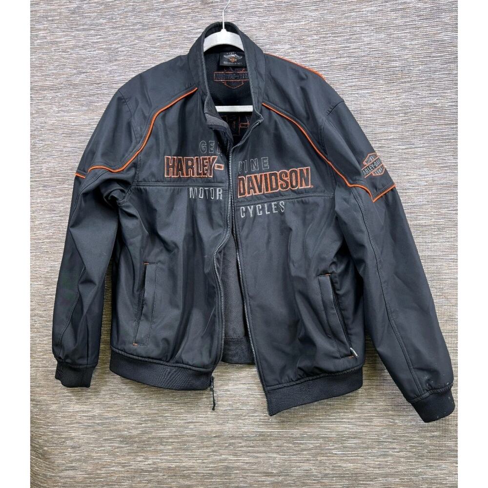 Genuine Harley-Davidson Motorcycle Bomber Jacket Mens Size XL Black Full Zip